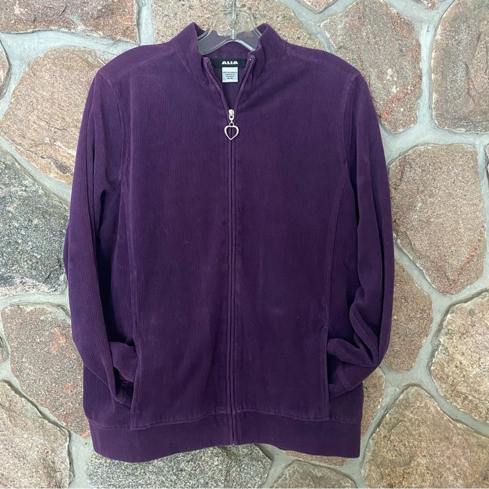 Women's Alia Purple Corduroy Zip-Up Jacket